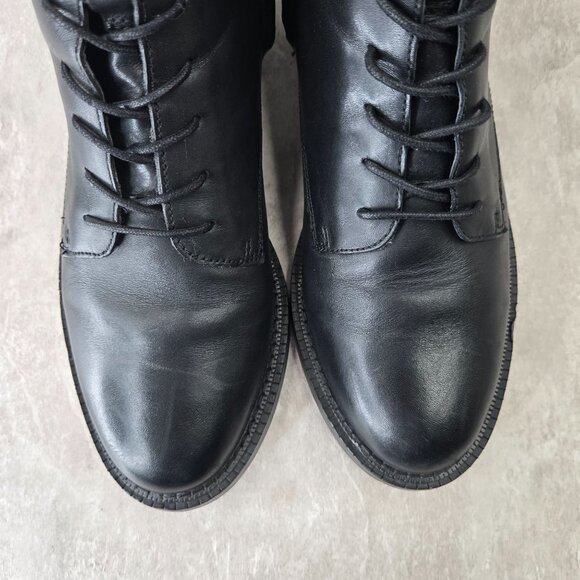 Sam Edelman Nina Combat Boots Sz 8.5 Black Leather Grunge Lace Up Hiker Booties - Picture 9 of 12